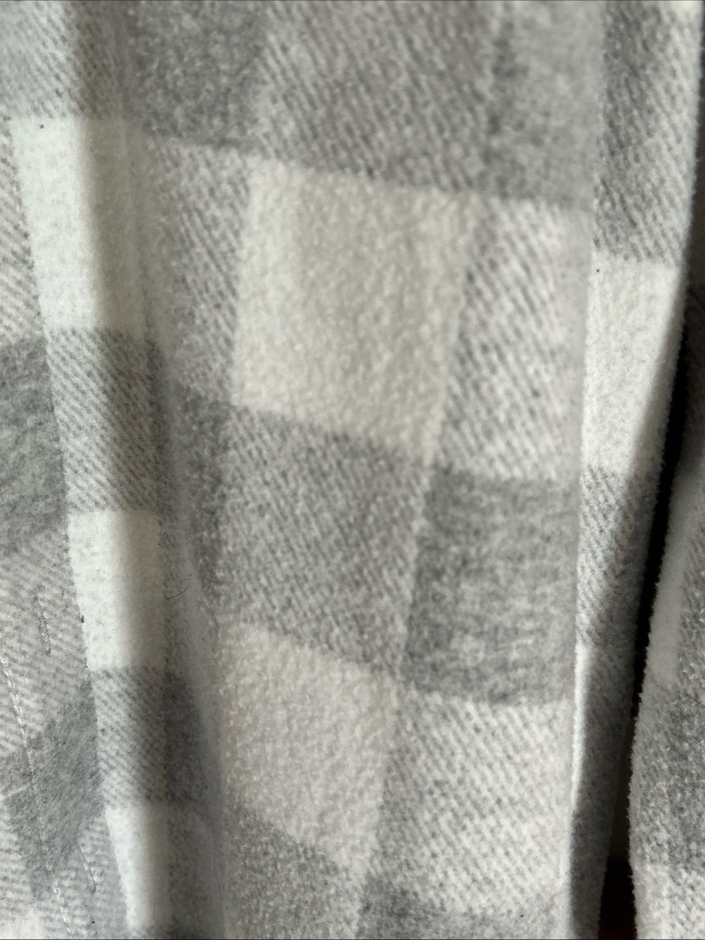 ZeroXposur Gray & White Square Plaid Button Down Soft Cozy Lined Top Size Large - Picture 5 of 10